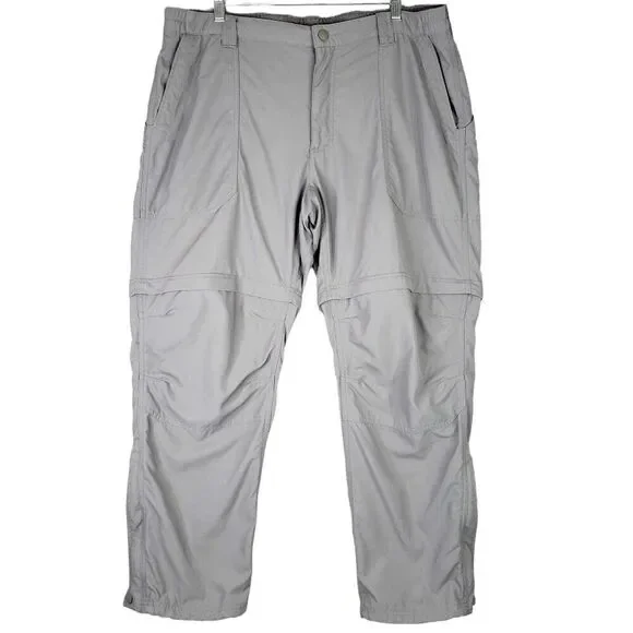 LL Bean Cargo Pants Mens XL Short Hiking Nylon Stretch Gray 40X30 Heavy Duty - Picture 2 of 14